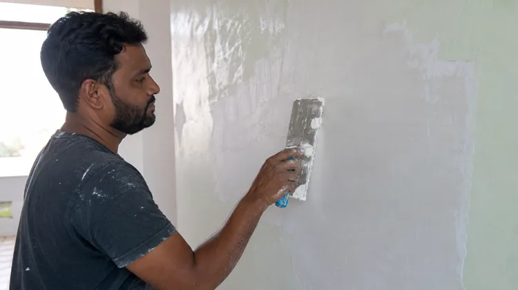Apply the First Coat of Wall Putty